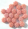 20 12mm Side Drilled Satin Pink Flowers